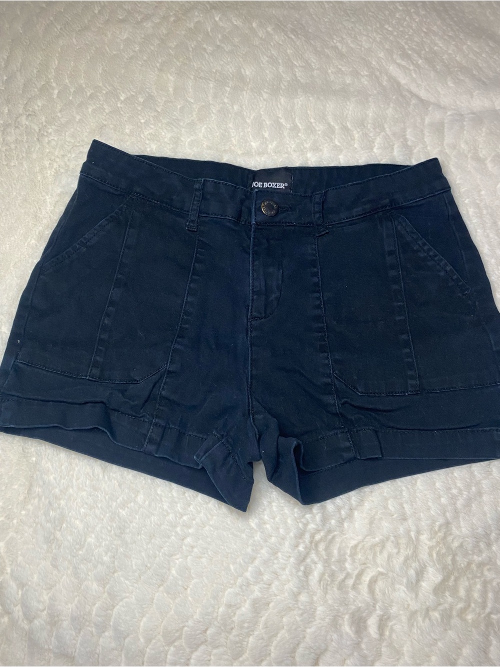Joe Boxer Women’s Size 5 Black Mid-Rise Cuffed Stretch Cotton Shorts
